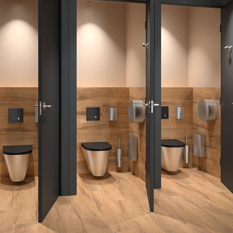 Delabie JUMBO toiletrolhouder 400 m met slot RVS mat - afbeelding 4