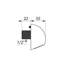 Delabie Round vandaalbestendige hoofddouche 6l p/m Chroom