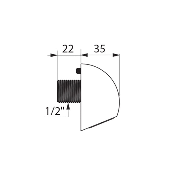 Delabie Round vandaalbestendige hoofddouche 6l p/m Chroom