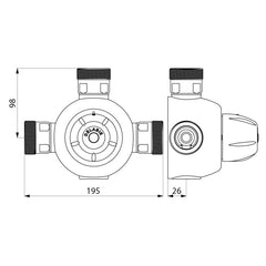 Delabie PREMIX CONFORT centrale thermostatische mengautomaat 190 l/min M1