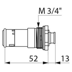 Delabie Zelfsluitend binnenwerk TEMPOSOFT en TEMPOSOFT 2 wastafel 7 sec - maattekening