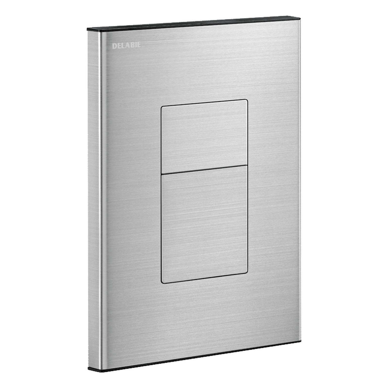 Delabie TEMPOFLUX 3 zelfsluitende toiletspoeler bedieningsplaat 3/6 liter rechthoekig RVS mat