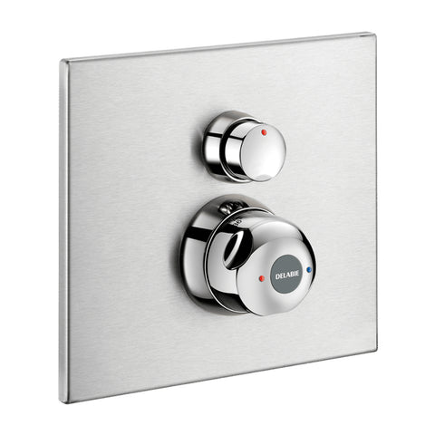 Delabie SECURITHERM thermostaische zelfsluitende (30 sec.) inbouw douchekraan afbouwdeel Chroom