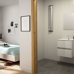 Delabie SECURITHERM thermostatisch zelfsluitend douchepaneel opbouw aluminium - afbeelding 4