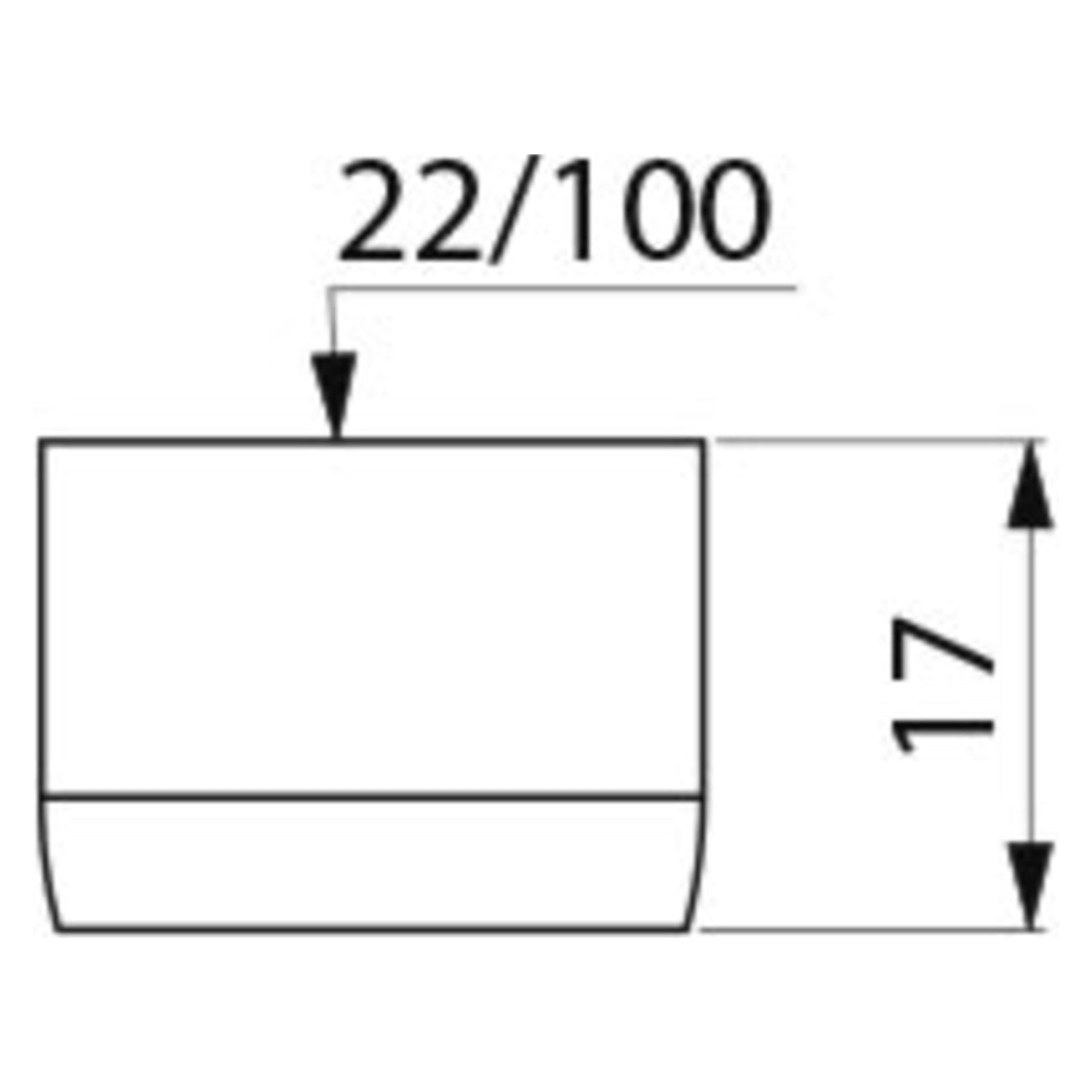 Delabie Stervormige straalbreker F22x100 zonder rooster (2 stuks) - maattekening