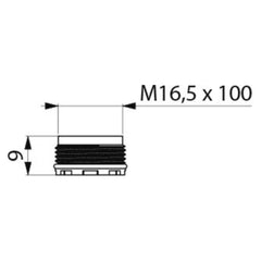 Delabie Verborgen straalbreker M16,5x100 (2 stuks) - maattekening