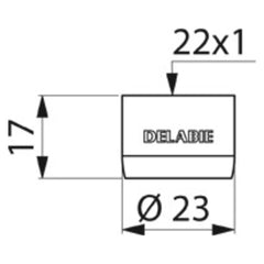Delabie ECO kalkwerende straalbreker F22x100 regelbaar debiet (2 stuks) - maattekening