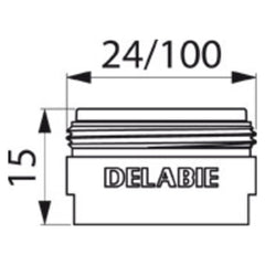 Delabie ECO kalkwerende straalbreker M24x100 regelbaar debiet (2 stuks) - maattekening