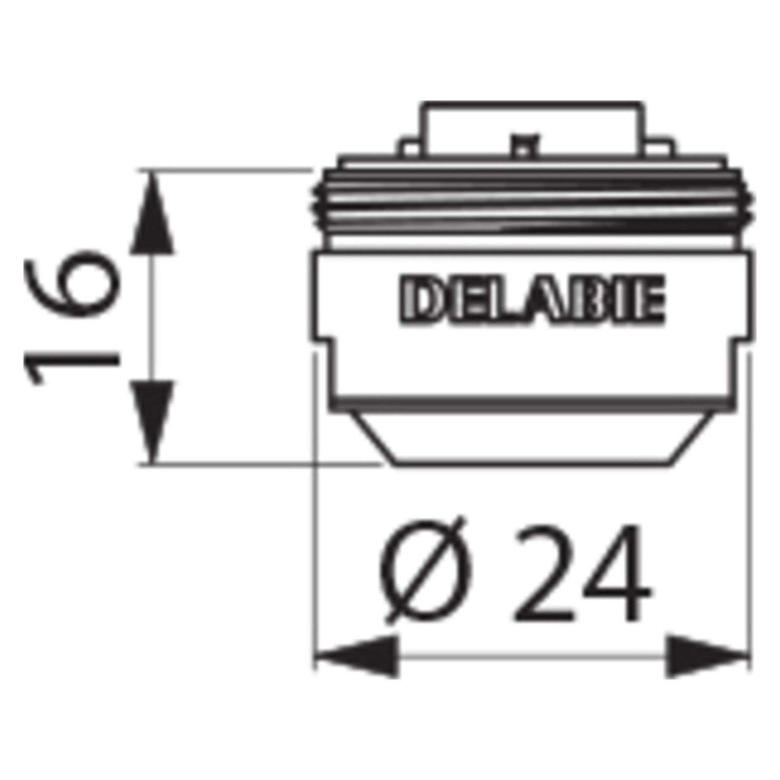 Delabie BIOSAFE hygiënische kraanuitgang M24x100 - maattekening