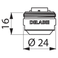 Delabie BIOSAFE hygiënische kraanuitgang M24x100 - maattekening
