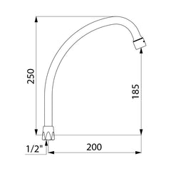 Delabie Universele zwanenhalsuitloop F1/2
