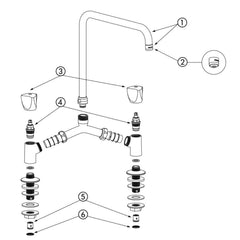 Delabie 2-gats keukenmengkraan met variabele hoh maat 100-240mm voorsprong 300mm en 340mm uitstr. opening 45l/min chroom Chroom