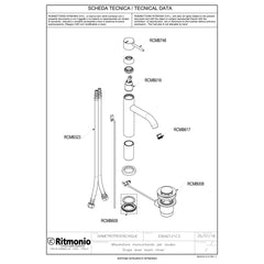 Ritmonio Diametro35 Wastafelkraan laag 126mm met waste E0BA0121CS