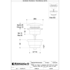 Ritmonio wastafel-plug Clic-Clac E0BA0176S/F