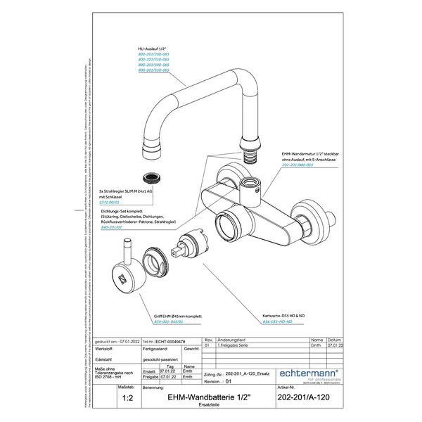 Onderdelentekening Echtermann Gastro 202-201 A-120