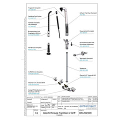Echtermann Top Clean voorspoeldouche wandmodel 2-greeps RVS Artikel nummer 306-202/000