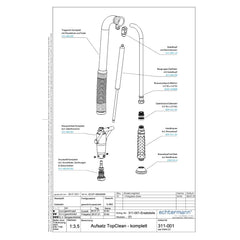 Echtermann Top Clean opzetstuk voor voorspoeldouche RVS Artikel nummer 311-001