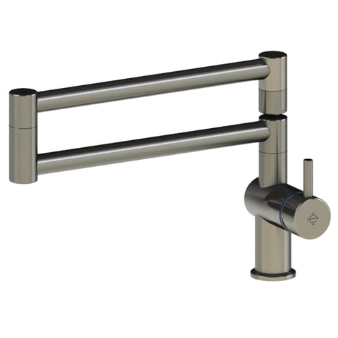 Echtermann Gastro 1-hendel mengkraan 1/2" 1-gats met dubbele zwenkuitloop A=300+300mm H=180mm RVS Artikel nummer 201-111/300+300-180