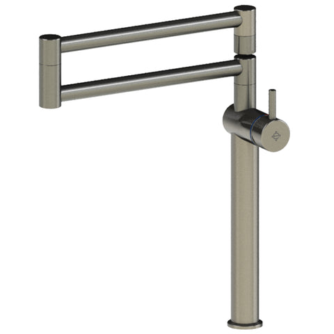 Echtermann Gastro 1-hendel mengkraan 1/2" 1-gats met dubbele zwenkuitloop A=300+300mm H=380mm RVS Artikel nummer 201-111/300+300-380