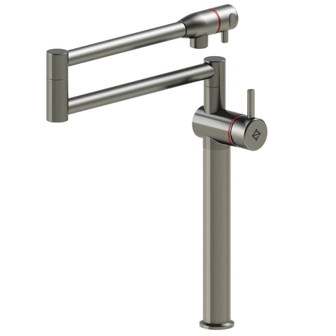 Echtermann Gastro 1-hendel mengkraan 1/2" 1-gats met zwenkuitloop A=300mm en extra afsluitbare uitloop A=220mm H=395mm RVS Artikel nummer 201-121/300+220-395