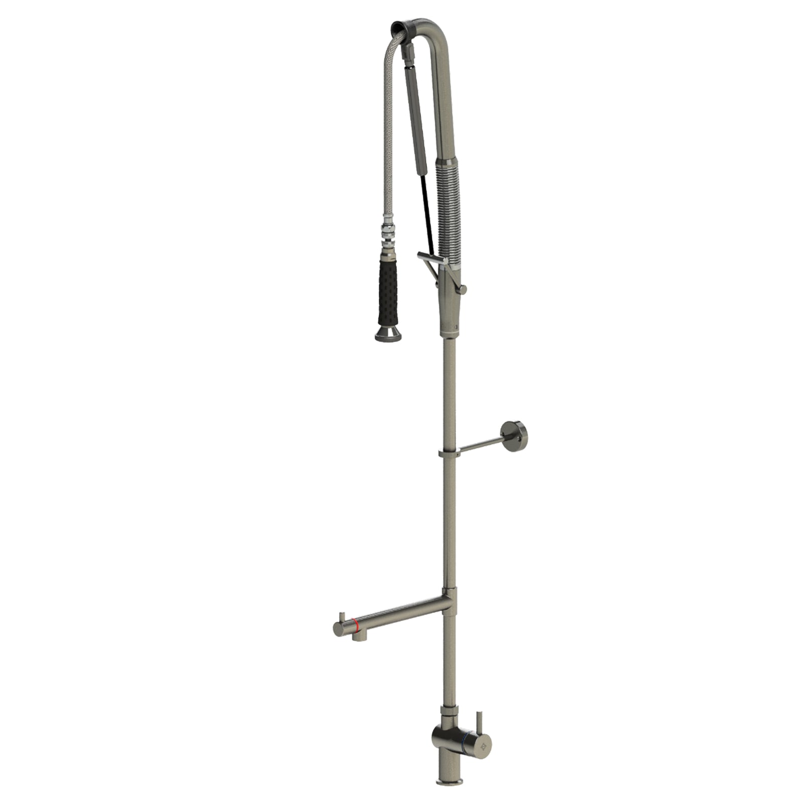 Echtermann Top Clean voorspoeldouche 1-gats bladmodel 1-hendel met tussenkraan RVS Artikel nummer 301-102/270-295