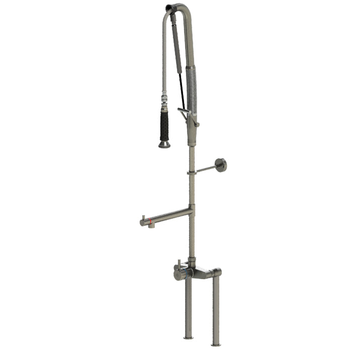 Echtermann Top Clean voorspoeldouche 2-gats bladmodel 1-hendel met tussenkraan RVS Artikel nummer 301-202/220-510