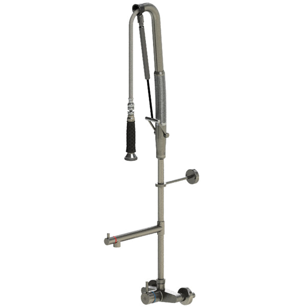Echtermann Top Clean voorspoeldouche wandmodel 1-hendel met tussenkraan RVS Artikel nummer 302-202/220-215