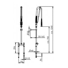 Echtermann Top Clean voorspoeldouche 2-gats bladmodel 2-greeps RVS Artikel nummer 305-202/000