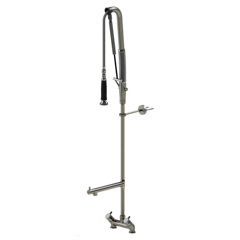 Echtermann Top Clean voorspoeldouche 2-gats bladmodel 2-greeps met tussenkraan laag model RVS Artikel nummer 305-204/220-245