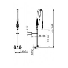 Echtermann Top Clean voorspoeldouche wandmodel 2-greeps RVS Artikel nummer 306-202/000