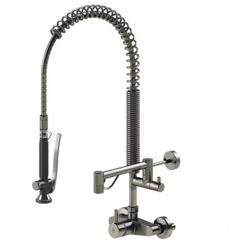 Echtermann Smart Clean voorspoeldouche wandmodel 1-hendel met tussenkraan RVS Artikel nummer 342-202/300-150