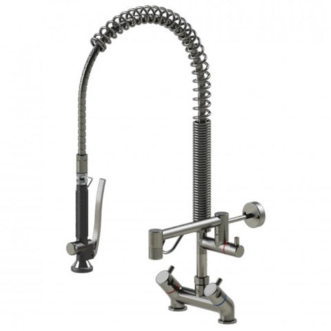 Echtermann Smart Clean voorspoeldouche 2-gats bladmodel 2-greeps met tussenkraan RVS Artikel nummer 345-204/200-175
