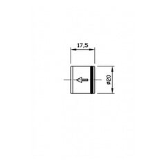 Echtermann terugslagpatroon DW20/DN15 met veerkegel L=17,5mm Artikel nummer 6637-7-1
