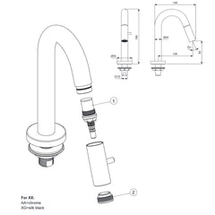 Ideal Standard Stream toiletkraan 125mm