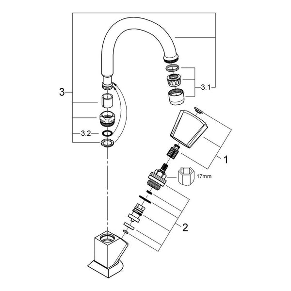 Onderdelentekening Grohe Costa Trend toiletkraan