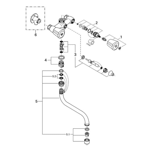 Onderdelentekening Grohe Costa Trend douchemengkraan