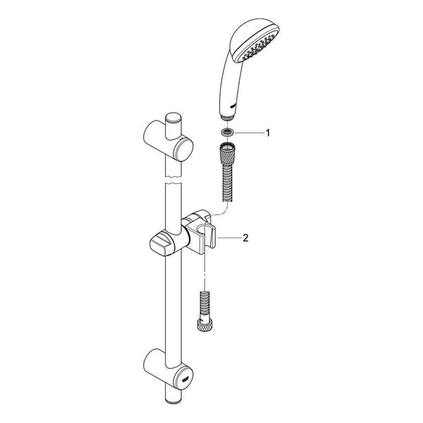 Onderdelentekening Grohe Vitalio Trend 90 doucheset 1 straalsoort