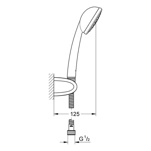 Maattekening Grohe Vitalio trend doucheset