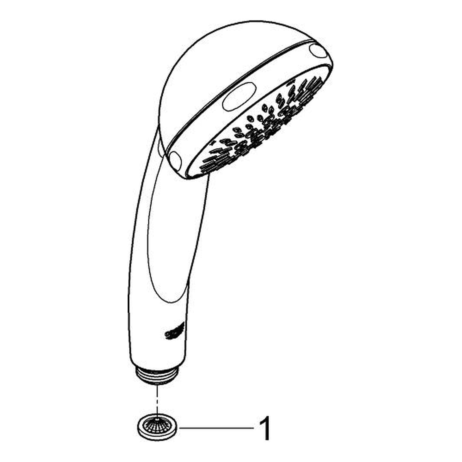 Onderdelentekening Grohe Vitalio Comfort 100 handdouche 3 straalsoorten