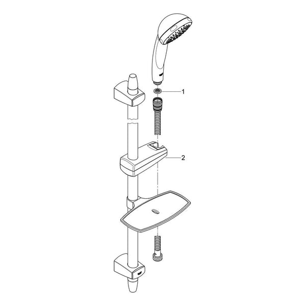 Onderdelentekening Grohe Vitalio Comfort 100 doucheset 3 straalsoorten