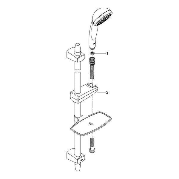 Onderdelentekening Grohe Vitalio Comfort 100 doucheset 4 straalsoorten