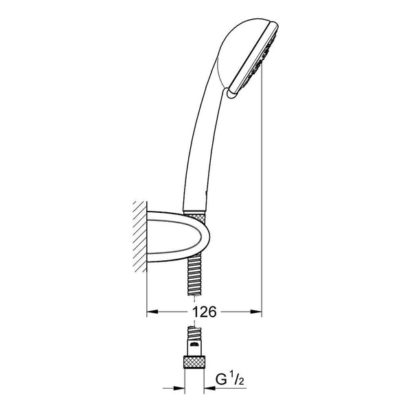 Maattekening Grohe Vitalio trend doucheset