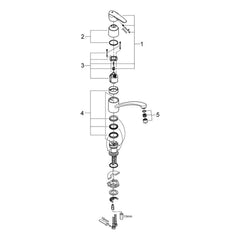 Onderdelentekening Grohe Wave keukenmengkraan 2006–2008
