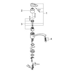 Onderdelentekening Grohe Touch keukenmengkraan 2006–2012