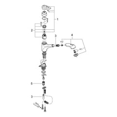 Onderdelentekening Grohe Touch keukenmengkraan 2007–2012