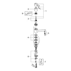 Onderdelentekening Grohe Feel keukenmengkraan 2007–2016