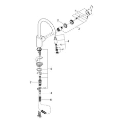 Onderdelentekening Grohe Feel keukenmengkraan 2013–2015
