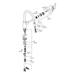 Onderdelentekening Grohe Feel keukenmengkraan 2015–2016
