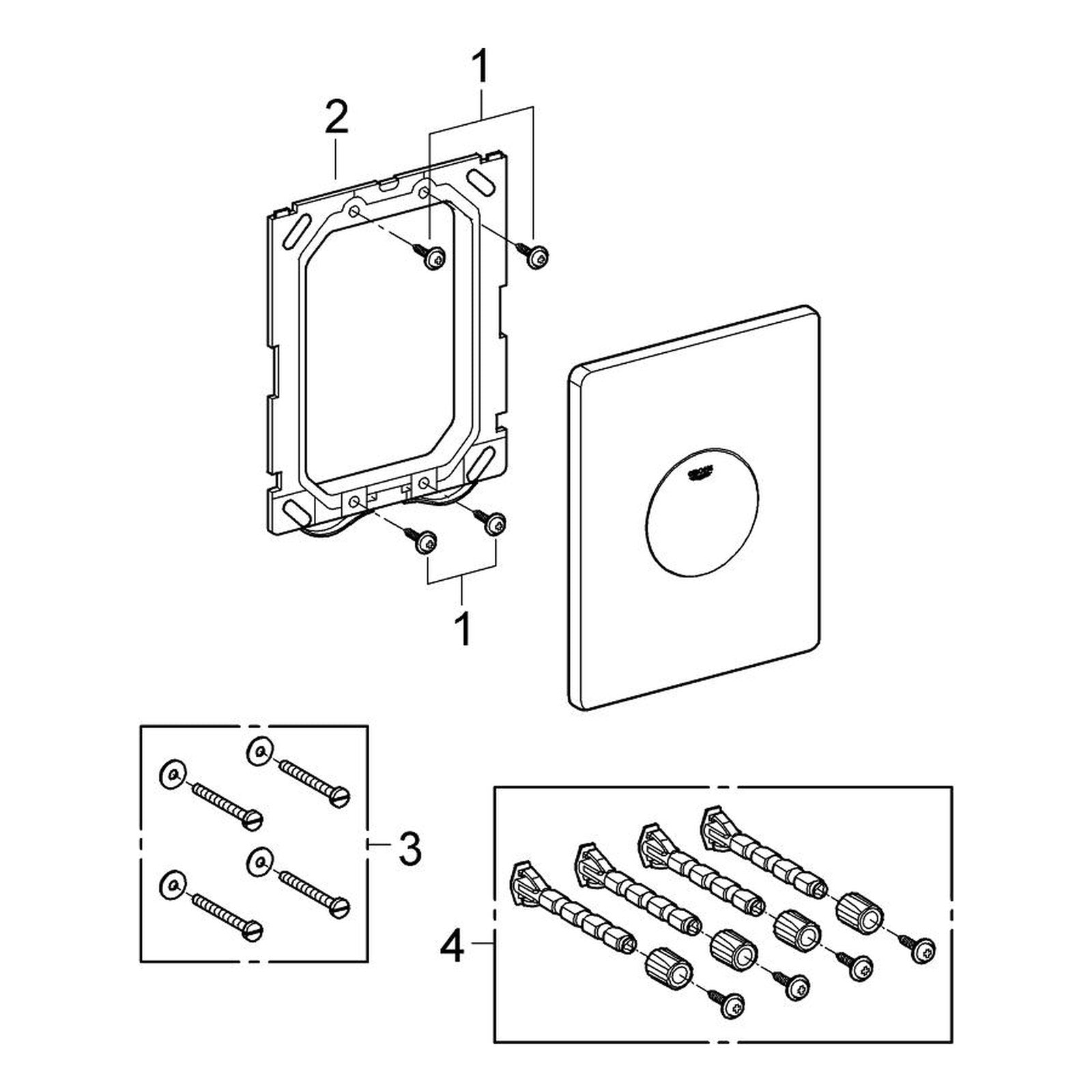 Onderdelentekening Grohe Skate bedieningsplaat