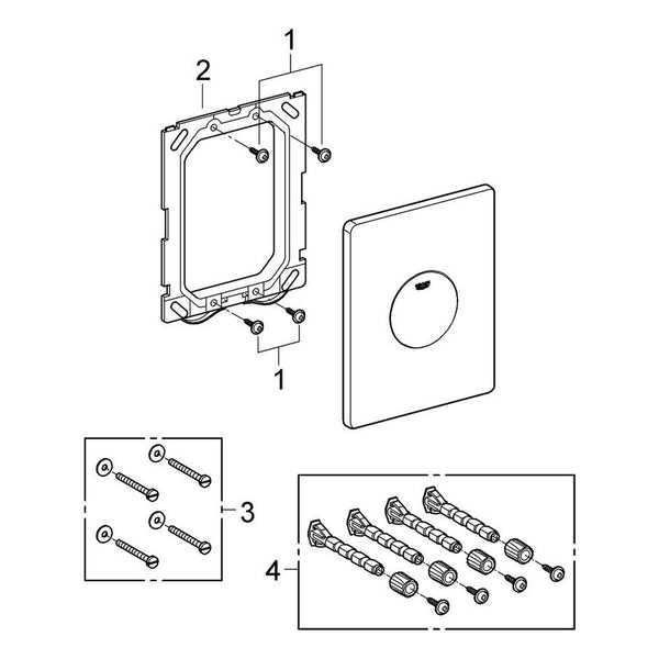 Onderdelentekening Grohe Skate bedieningsplaat